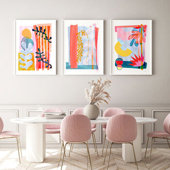 Colourful Abstract Leaf Print Set, 3 of 11