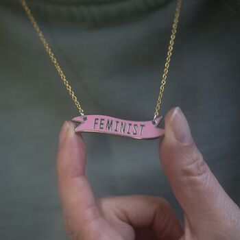 Feminist Scroll Necklace Stocking Fillers, 2 of 2