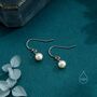 Sterling Silver Freshwater Pearl Drop Hook Earrings, thumbnail 5 of 12