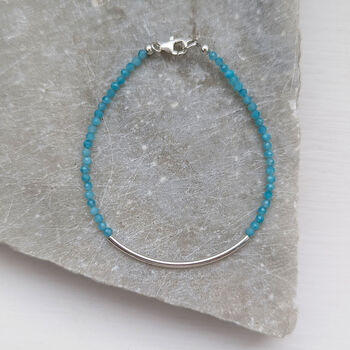 Amazonite And Sterling Silver Bar Bracelet, 3 of 6