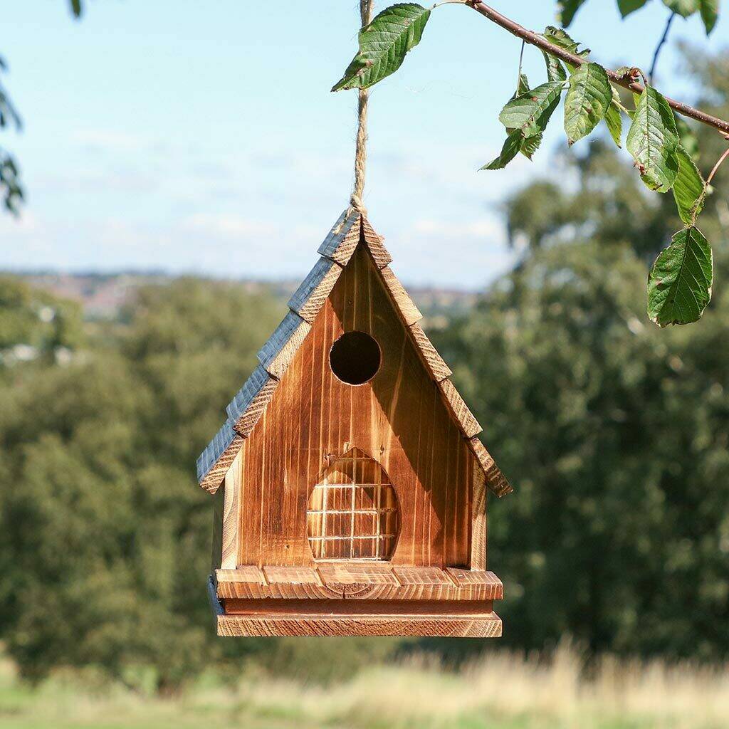 wooden hanging bird house by dibor