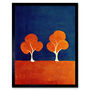 Matisse Style Trees Forest Orange Blue Art Print, thumbnail 1 of 3