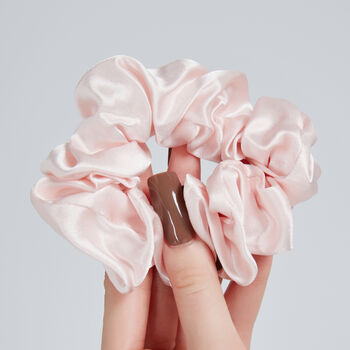 Silk Scrunchie Gift Box Hair Scrunchie Ponytail Holder Hairband Mulberry Silk Satin Luxurious Cream Pink Black Hair Tie Multi Pack, 4 of 12