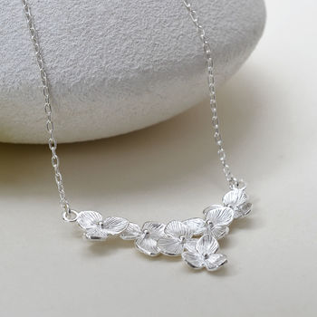 Sterling Silver Six Flower Necklace, 2 of 4