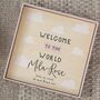 Personalised Welcome To The World Baby Girl Bunny Gift, thumbnail 3 of 12