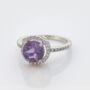 Round Amethyst 925 Sterling Silver Ring, thumbnail 4 of 5