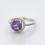 Round Amethyst 925 Sterling Silver Ring, thumbnail 3 of 4