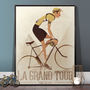 Personalised Vintage Style Cyclist Bike Art Print Gift, thumbnail 1 of 6