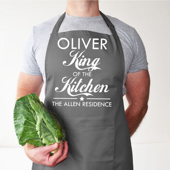 Personalised King Of The Kitchen Apron, Gift For Him, 5 of 12
