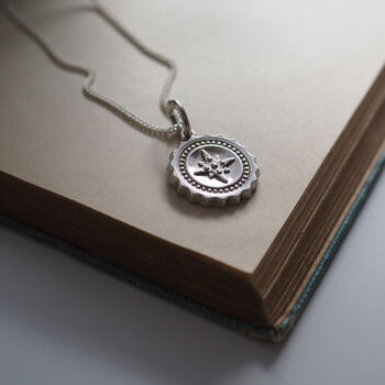 Compass Midi Necklace In Silver Or Gold, 3 of 5