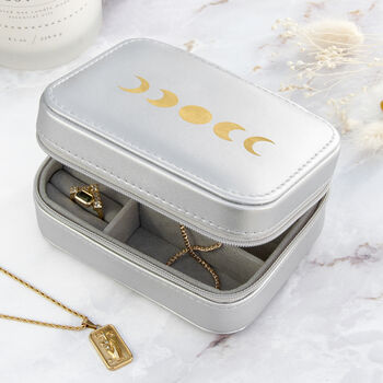 Metallic Grey Lunar Cycle Jewellery Case, 5 of 7