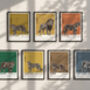 Big Cats Gallery Wall Art Prints Set Of Seven, thumbnail 1 of 12