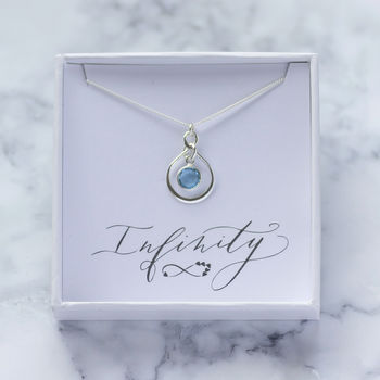 Sterling Silver Eternity Birthstone Pendant, 5 of 9