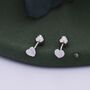 Extra Tiny Folded Heart Stud Earrings, thumbnail 3 of 11