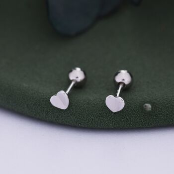 Extra Tiny Folded Heart Stud Earrings, 3 of 11