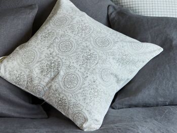 Pichola Floral Pattern Cushion Cover In French Grey, 2 of 7