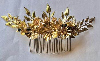 The Flora Veil Comb Leaf Flower Dramatic Hair Accessory Bridal, 7 of 8