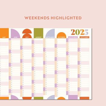 2025 Year Wall Planner | Geometric Citrus Splash, 4 of 6