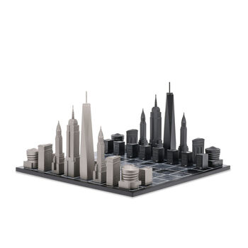 Stainless Steel Skyline Chess Set – New York Edition, 2 of 6