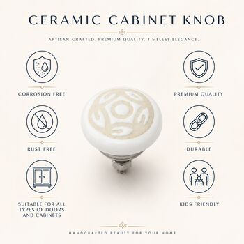 Minimalist Floral Round Shaped Drawer Knob, 6 of 7