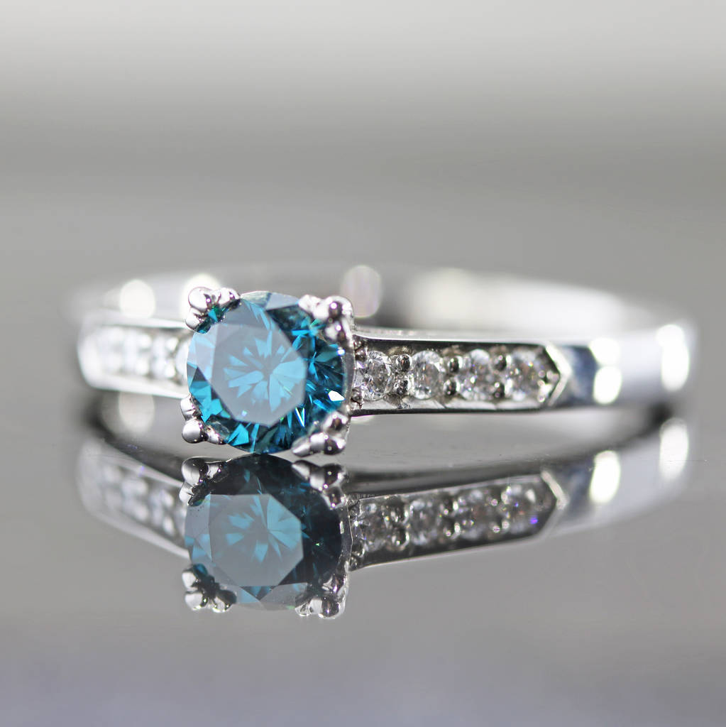 pluto blue diamond ring by flawless jewellery | notonthehighstreet.com