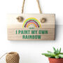 Personalised Rainbow Wooden Hanging Sign, thumbnail 2 of 2