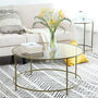Round Glass Coffee Table With Gold Steel Frame, thumbnail 3 of 7
