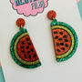 Watermelon Glittery Earrings, thumbnail 2 of 2