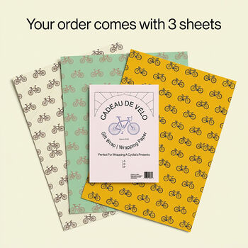 Cadeau De Vélo Wrapping Paper For Cyclists, 2 of 6