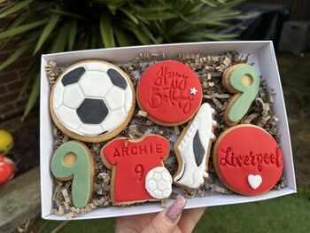 Football Fan Birthday Biscuit Gift Box, 3 of 3