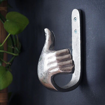 Thumbs Up Wall Hook Silver, 3 of 3