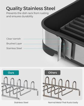 Compact Dish Drying Rack Steel Dish Drainer, 4 of 7
