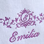 Personalised White Hand Towel With Wreath, thumbnail 4 of 4