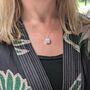 The Rectangle Moonstone Necklace, Silver, thumbnail 2 of 9