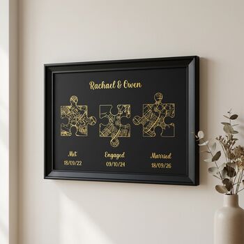 Wedding Anniversary Gifts For Couples Gold Milestones Print, 6 of 12