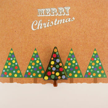 Christmas Card With Handmade Glass Tree Brooch, 4 of 5