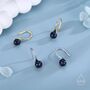 Sterling Silver Genuine Black Freshwater Pearl Hook Earrings, thumbnail 5 of 10