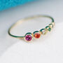 Slender 18ct Gold Plated Rainbow Stone Ring, thumbnail 3 of 7