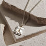 Square Bevelled Edge Kintsugi Pendant Necklace, thumbnail 1 of 6
