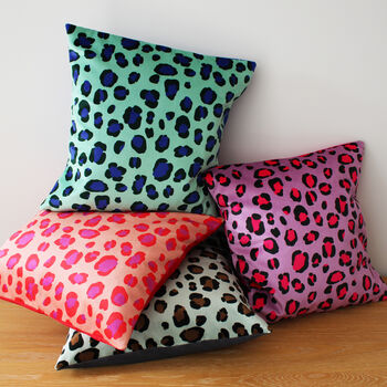 Leopard Print Velvet Cushion, 11 of 11