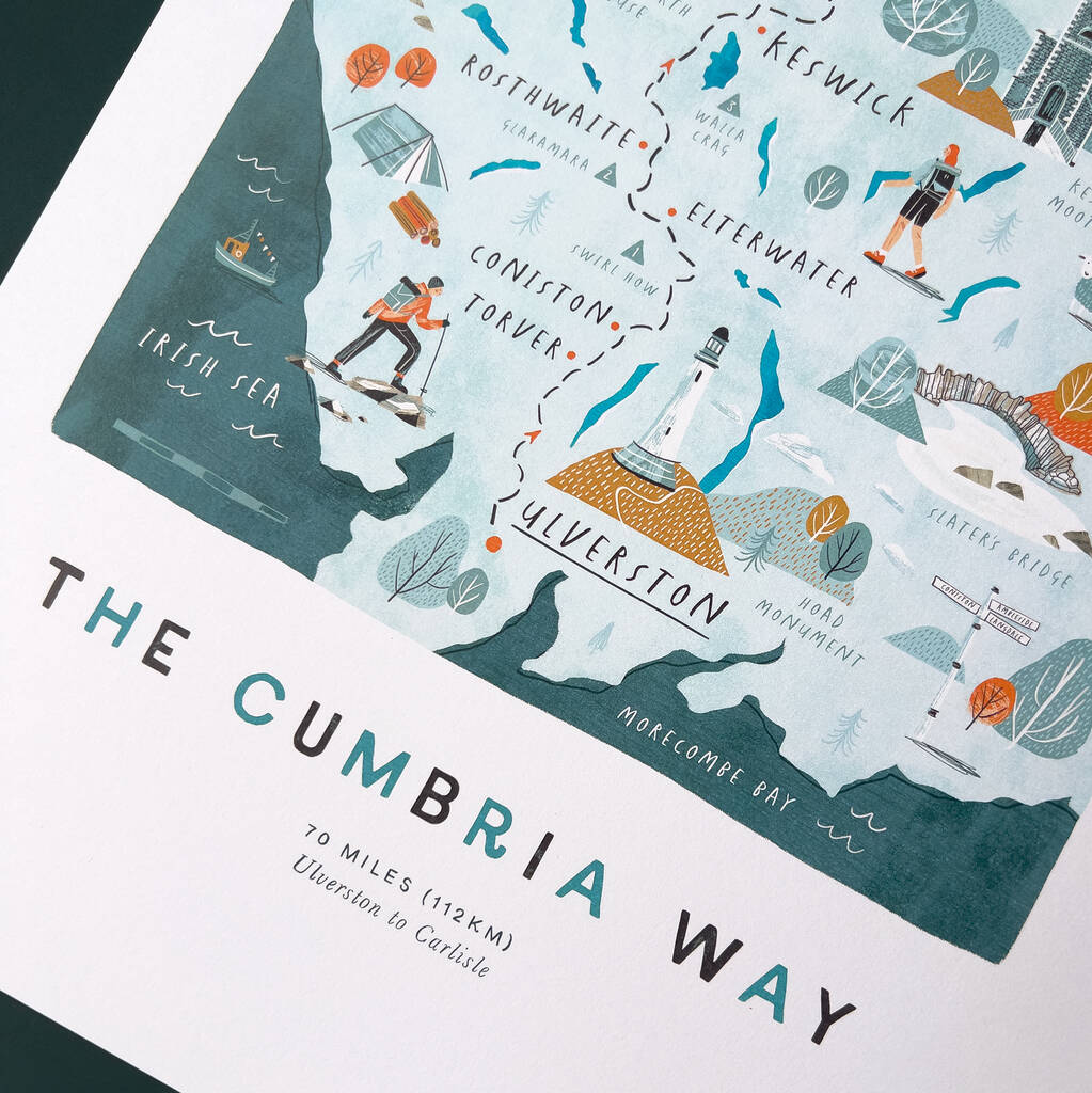 Cumbria Way Illustrated Route Map By Oldfield Design Co