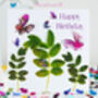 Gardener's Butterfly And Leaves Birthday Card, thumbnail 1 of 12