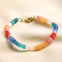 Rainbow Rondelle Stone Beaded Bracelet, thumbnail 1 of 3