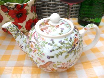 Two Cup Teapot In British Birds Design, 2 of 9