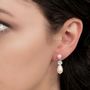 Diamante And Pearl Drop Earrings, thumbnail 1 of 5