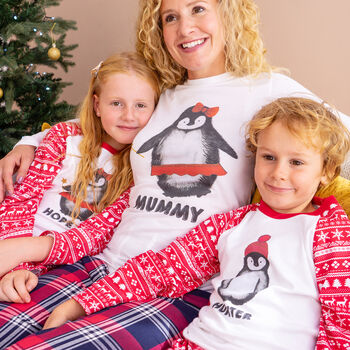Personalised Penguin Family Christmas Pyjamas, 4 of 10