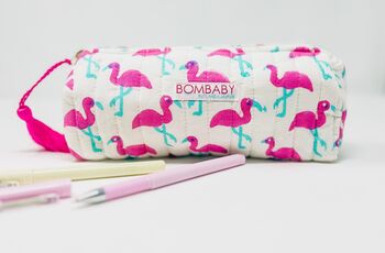 Handmade Quilted Flamingo Pencil Case, 2 of 5