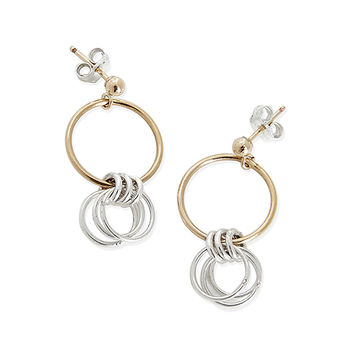 Lucy Gold Fill And Silver Circle Earrings, 2 of 3