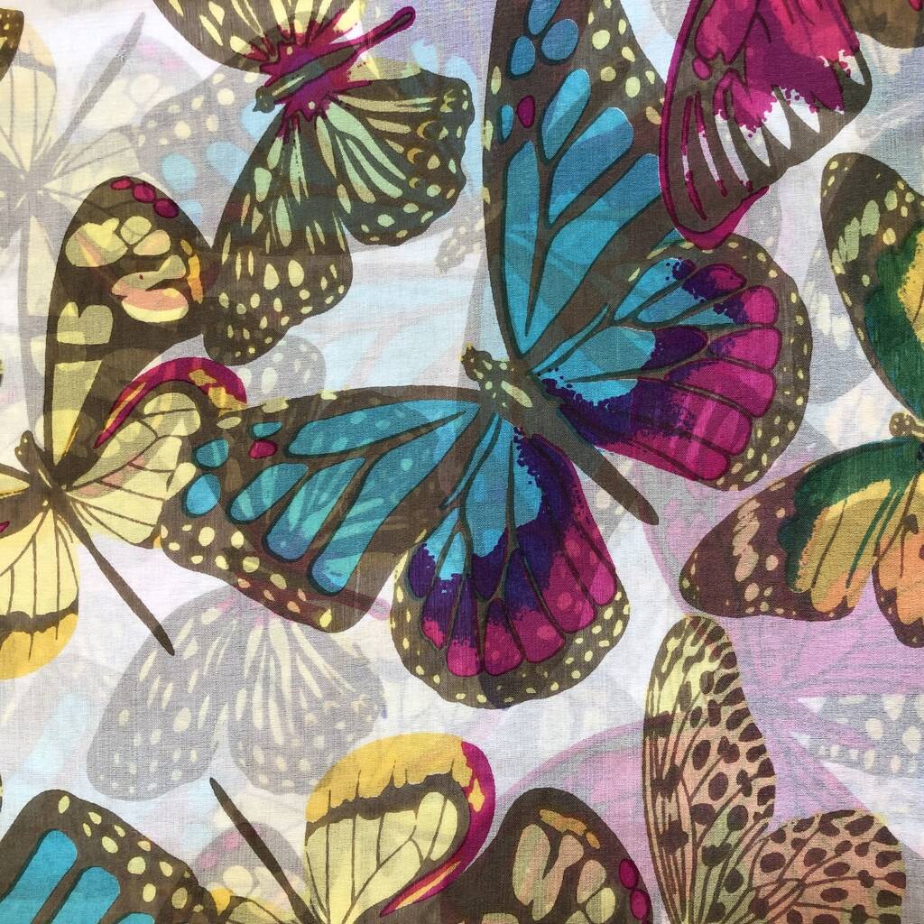 Large 'Butterflies' Pure Silk Scarf By Wonderland Boutique ...