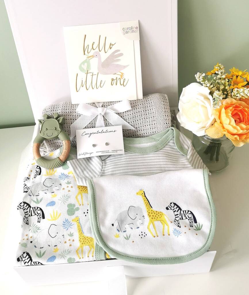 New Baby Safari Hamper Unisex Gift Set By Beatrice & Barley